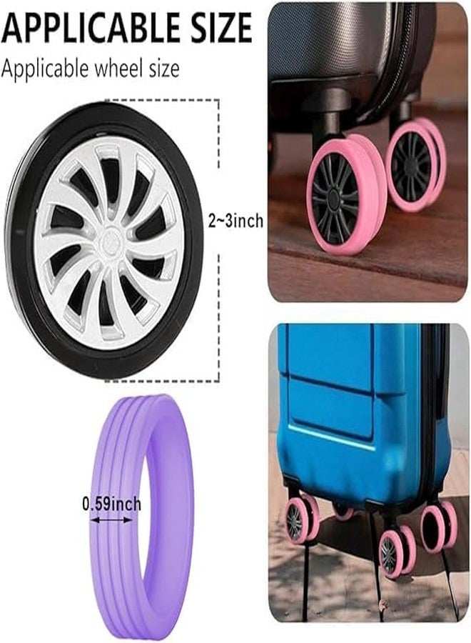 NT CREATION Suitcase Wheel Cover Set of 8 Piece- Anti Scratch, Noise Reduction & Shock Absorption Silicone Protector Fits Most Trolley Luggage Bag & Office Chair - Image 3